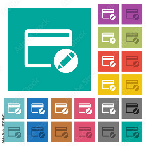Rename credit card square flat multi colored icons