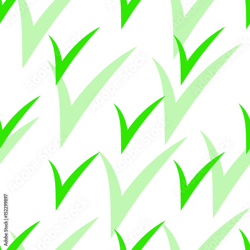 Fototapeta Naklejka Na Ścianę i Meble -  Seamless pattern with Check Marks with green shadow. Green color. Vector illustration