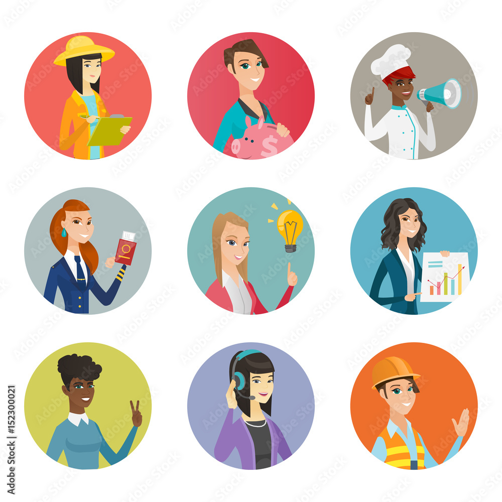 Vector set of characters of different professions. Vector set of characters of different professions.
