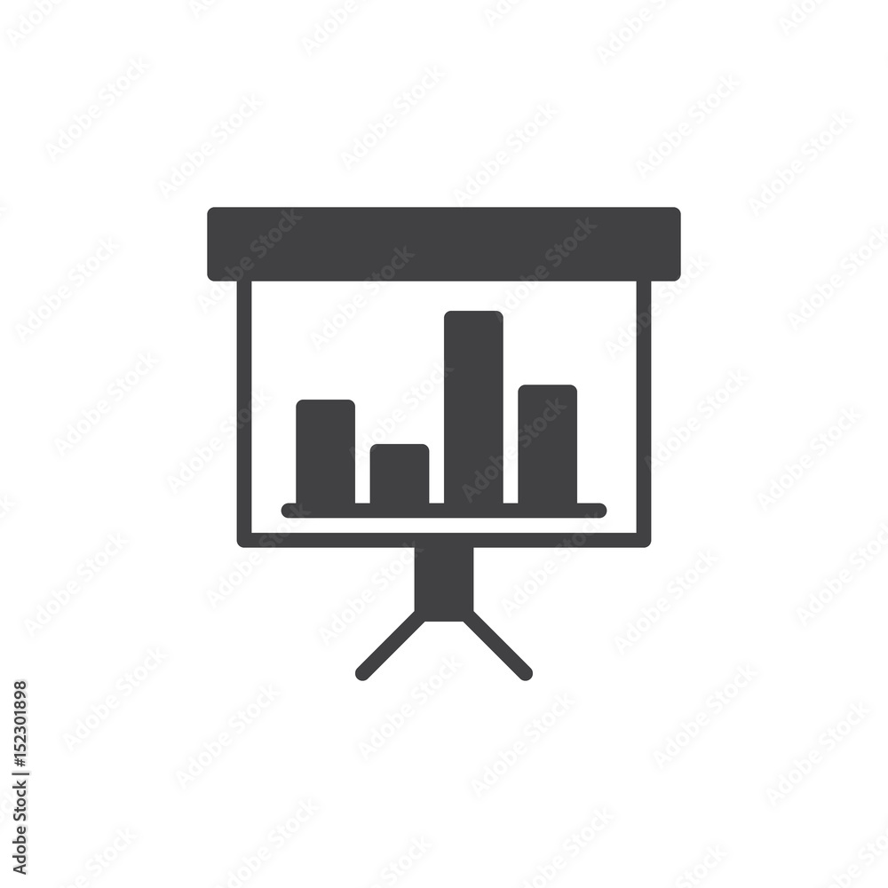 Presentation board icon vector, filled flat sign, solid pictogram isolated on white. Symbol, logo illustration. Pixel perfect Presentation board icon vector, filled flat sign, solid pictogram isolated on white. Symbol, logo illustration. Pixel perfect