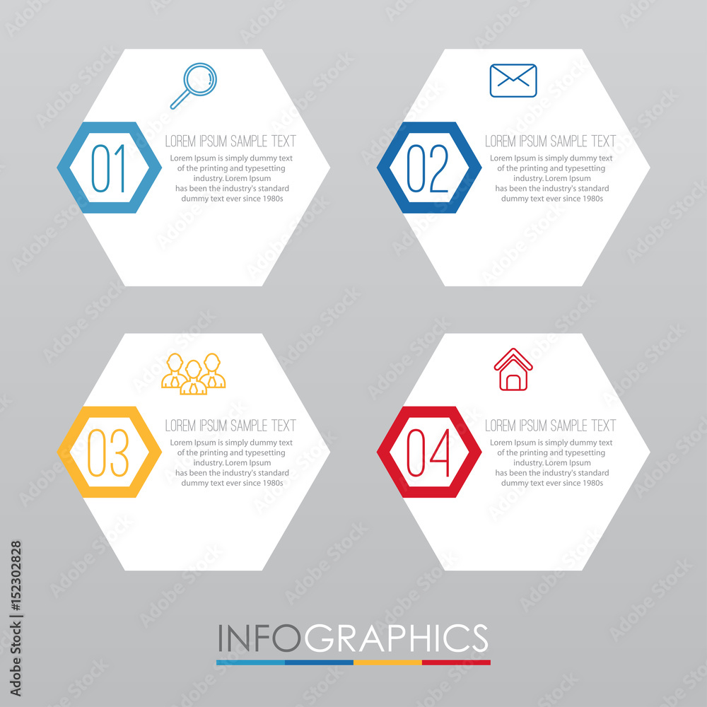 Modern Info-graphic Template for Business with four steps multi-Color design, labels design, Vector info-graphic element, Flat style vector illustration. Modern Info-graphic Template for Business with four steps multi-Color design, labels design, Vector info-graphic element, Flat style vector illustration.