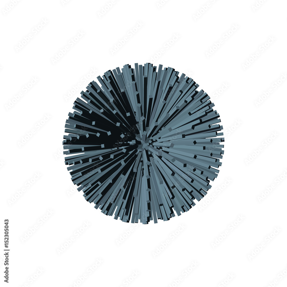 3d Sphere from particles. Isolated on white background.Vector illustration.