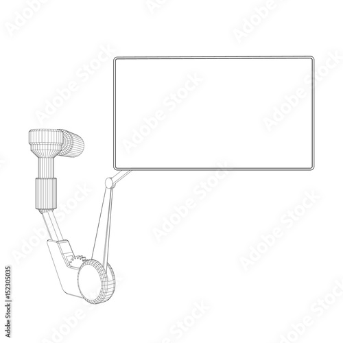 Robotic arm monitor. Vector...