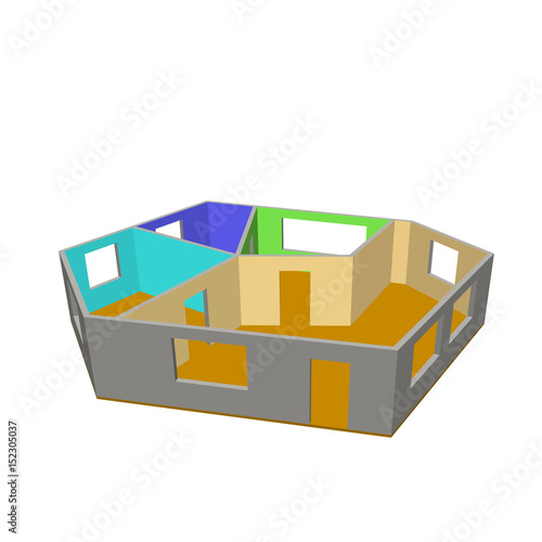 Empty room plan.Isolated on...