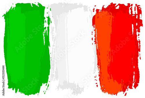 Flagge von Italien, mit Pinselstrichen gemalt