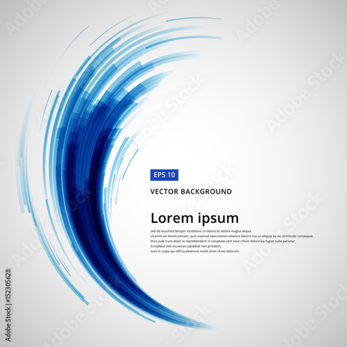 abstract blue lines curve circle swirl technology vector illustration element