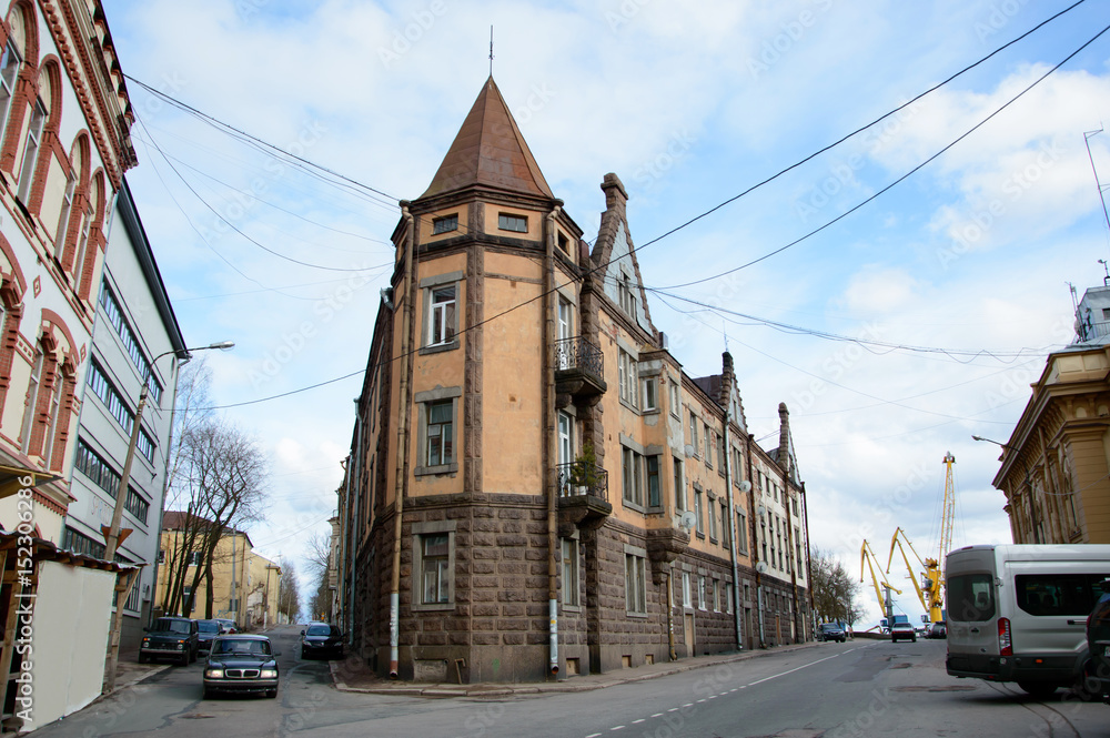 Historic House Emil Buttenhoff in the city of Vyborg. The ancient  building was designed by architect Johan Blomqvist, 1898.