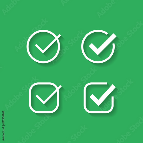 Vector check mark mobile icons. Flat icons for web and mobile applications.