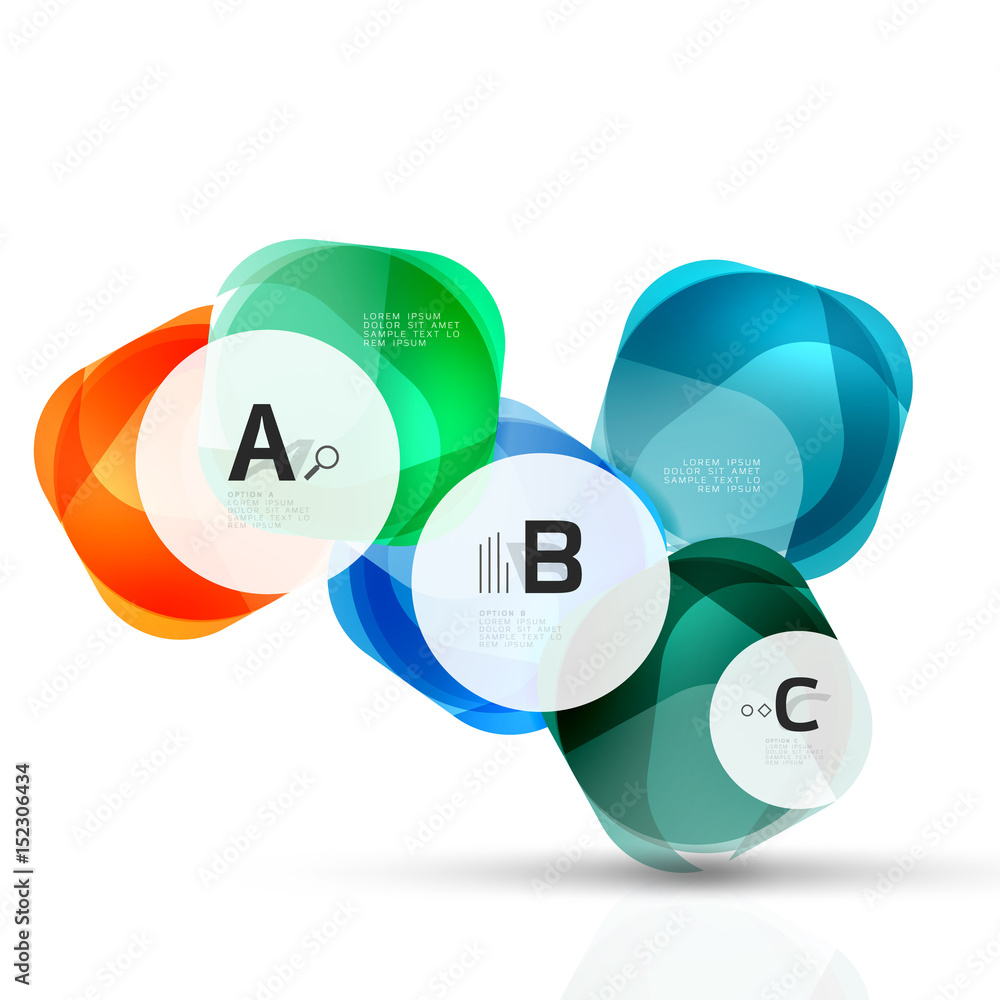 Squares on white with sample text Squares on white with sample text