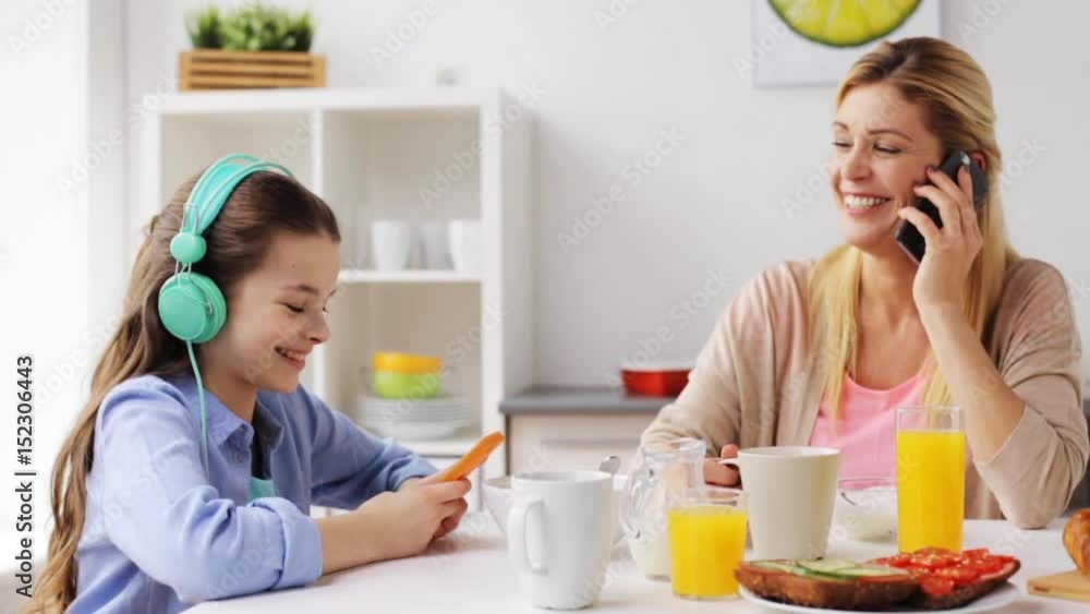 happy family having breakfast at home kitchen happy family having breakfast at home kitchen