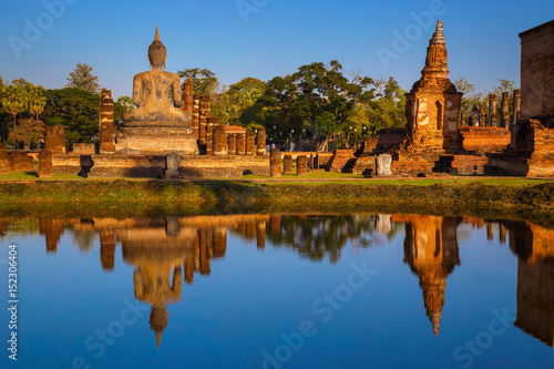 Wat Mahathat Temple at Sukhothai Historical Park  a UNESCO world heritage site in Thailand