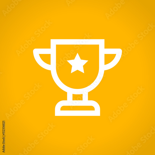 Award cups and trophy icons, trophy icon