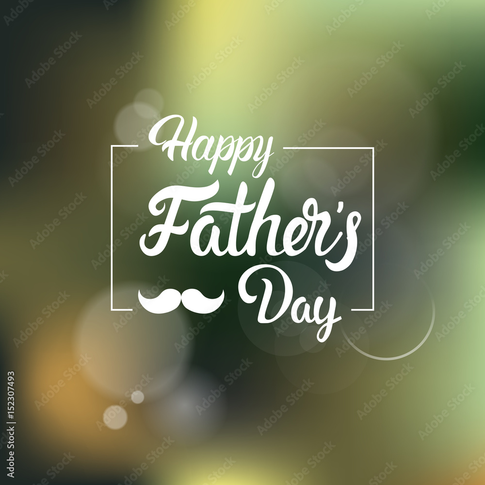 Happy Father Day Family Holiday Greeting Card Flat Vector Illustration