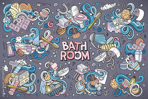 Vector set of Bathroom doodle designs