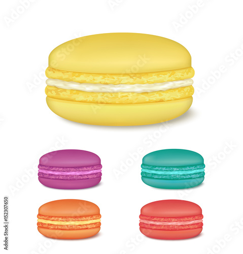 Colourful french macaroons. Vector illustration