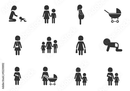 woman icon set
