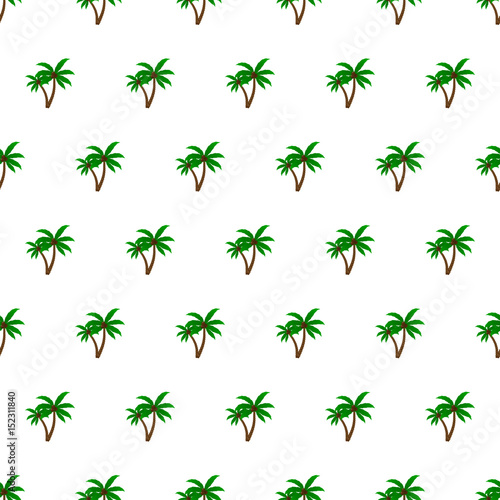 Seamless pattern summer beach palm tree background with template in swatches for your convenience. Easy to use. © generationclash