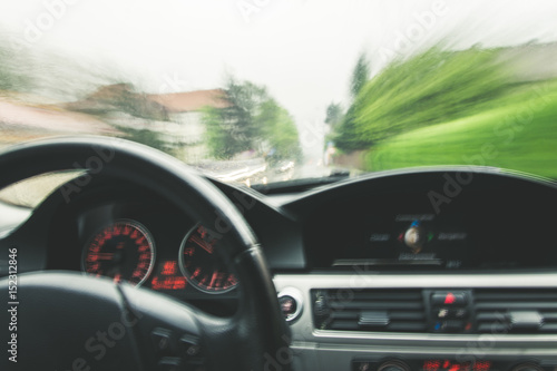 Fast ride. View from inside. abstract background