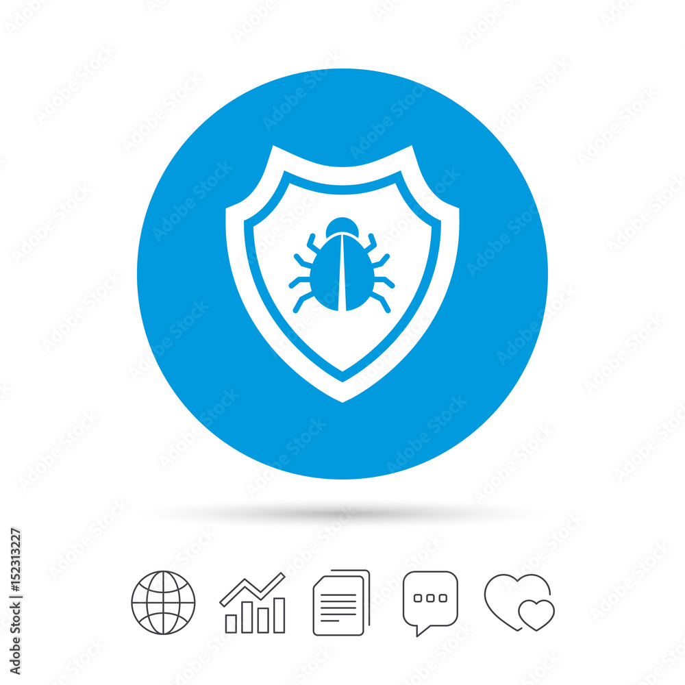 Shield sign icon. Virus protection symbol. Shield sign icon. Virus protection symbol.