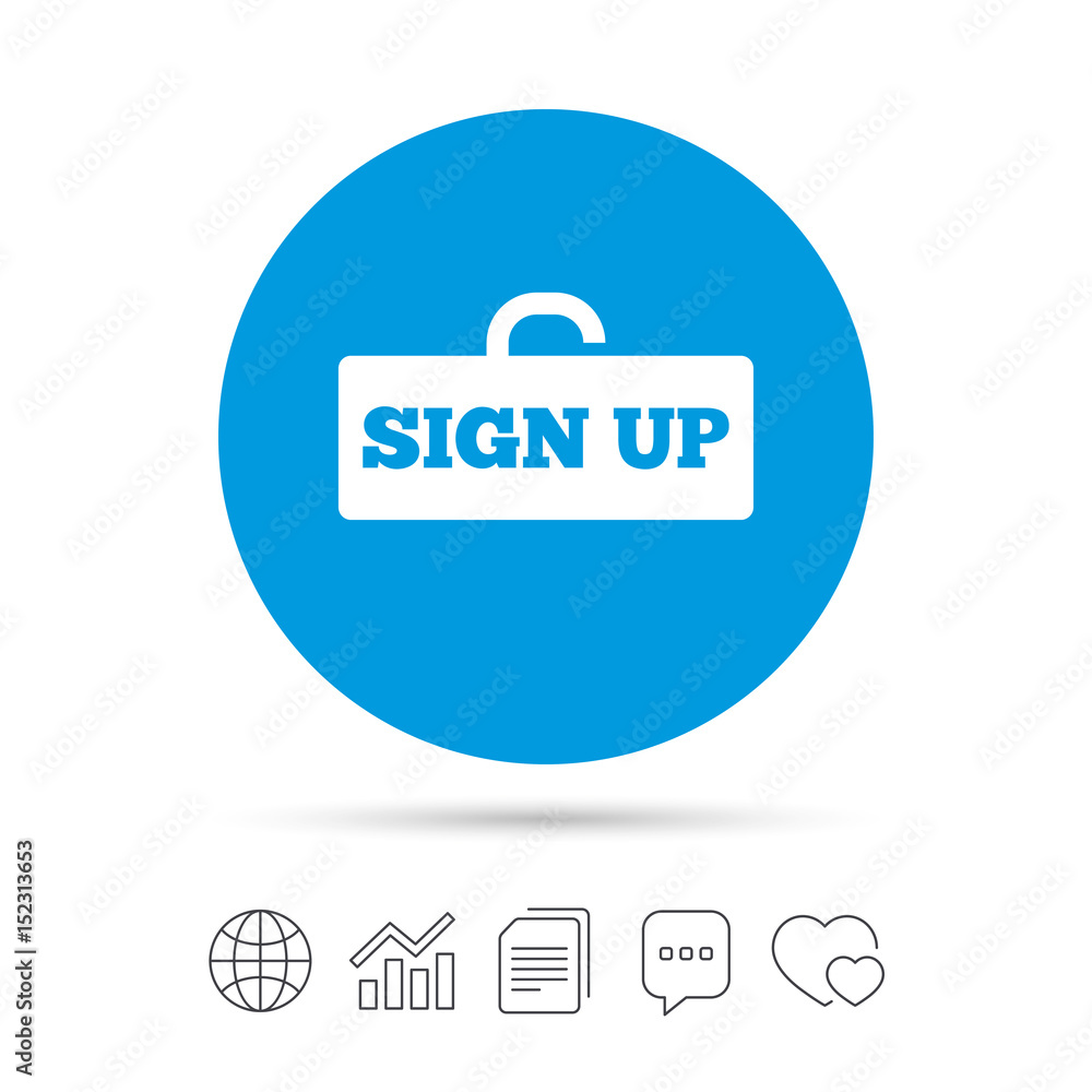 Sign up sign icon. Registration symbol. Sign up sign icon. Registration symbol.