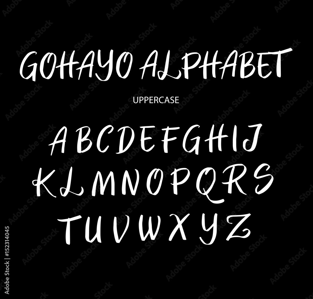 Gohayo vector alphabet uppercase characters. Good use for logotype, cover title, poster title, letterhead, body text, or any design you want. Easy to use, edit or change color.
Gohayo vector alphabet uppercase characters. Good use for logotype, cover title, poster title, letterhead, body text, or any design you want. Easy to use, edit or change color.