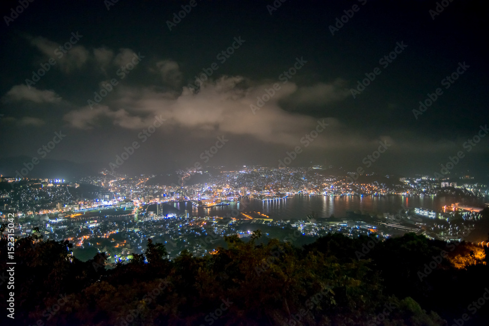 日本長崎の夜景-Night view of Japan Nagasaki