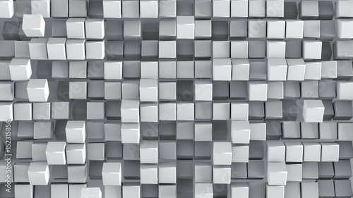 White cubes 3D render background