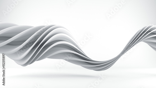White twisted spiral 3D shape