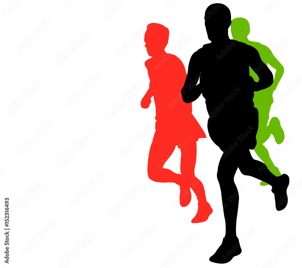 marathon runners with copy space - vector marathon runners with copy space - vector