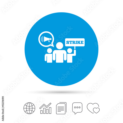 Strike sign icon. Group of people symbol.