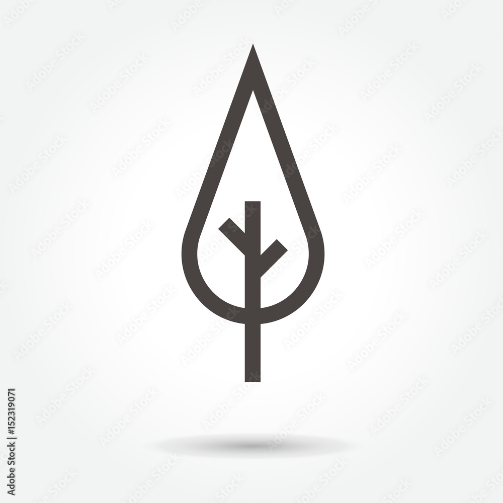 icon Tree Leaves illustration isolated sign symbol thin line for web, modern minimalistic flat design vector on white background. abstract. logo icon Tree Leaves illustration isolated sign symbol thin line for web, modern minimalistic flat design vector on white background. abstract. logo