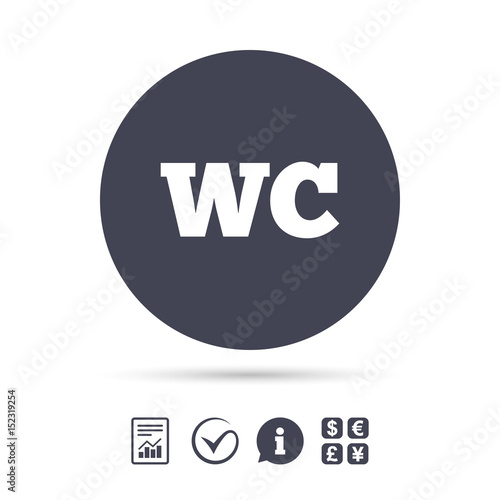 WC Toilet sign icon. Restroom symbol.