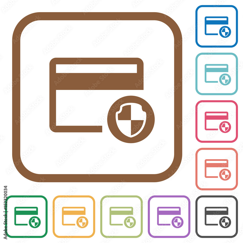 Credit card security simple icons Credit card security simple icons