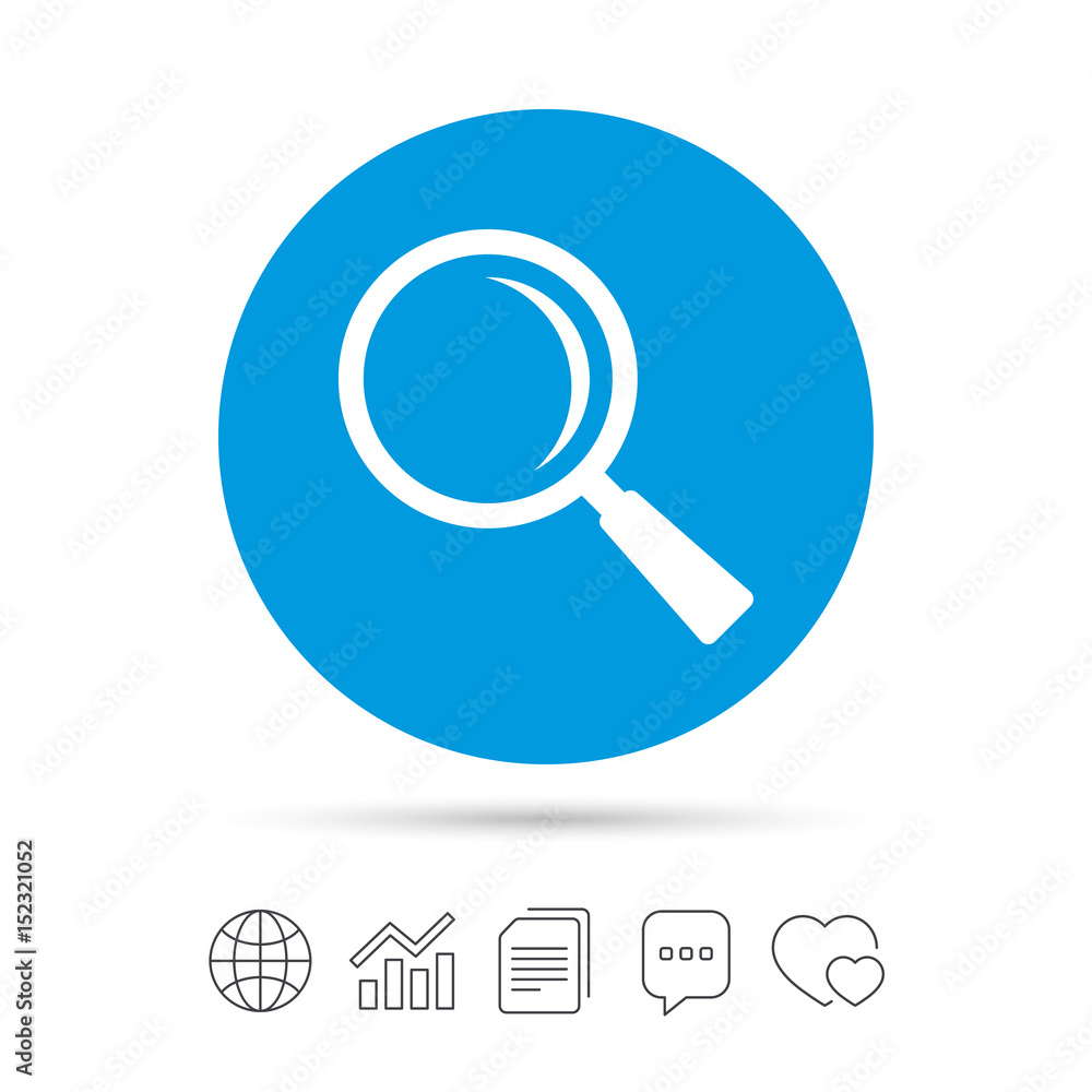 Magnifier glass sign icon. Zoom tool. Navigation. Magnifier glass sign icon. Zoom tool. Navigation.
