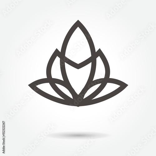 Lotus Flower icon vector on white background