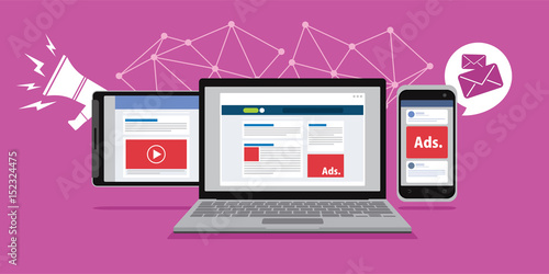 online advertising in laptop and mobile gadget