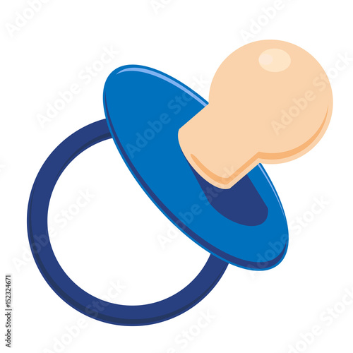 blue soother, plastic baby dummy, isolated nipple ,
