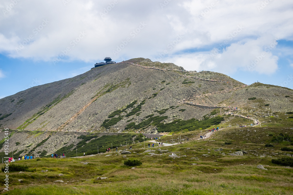 Fototapeta premium The trail in the mountains. Mount Sniezka