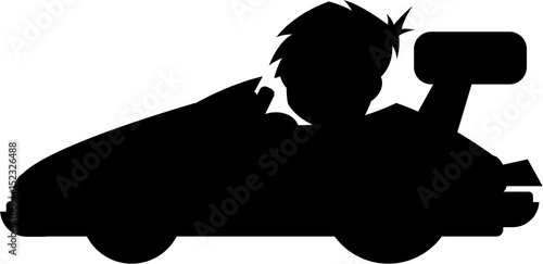 Racing Car in Silhouette