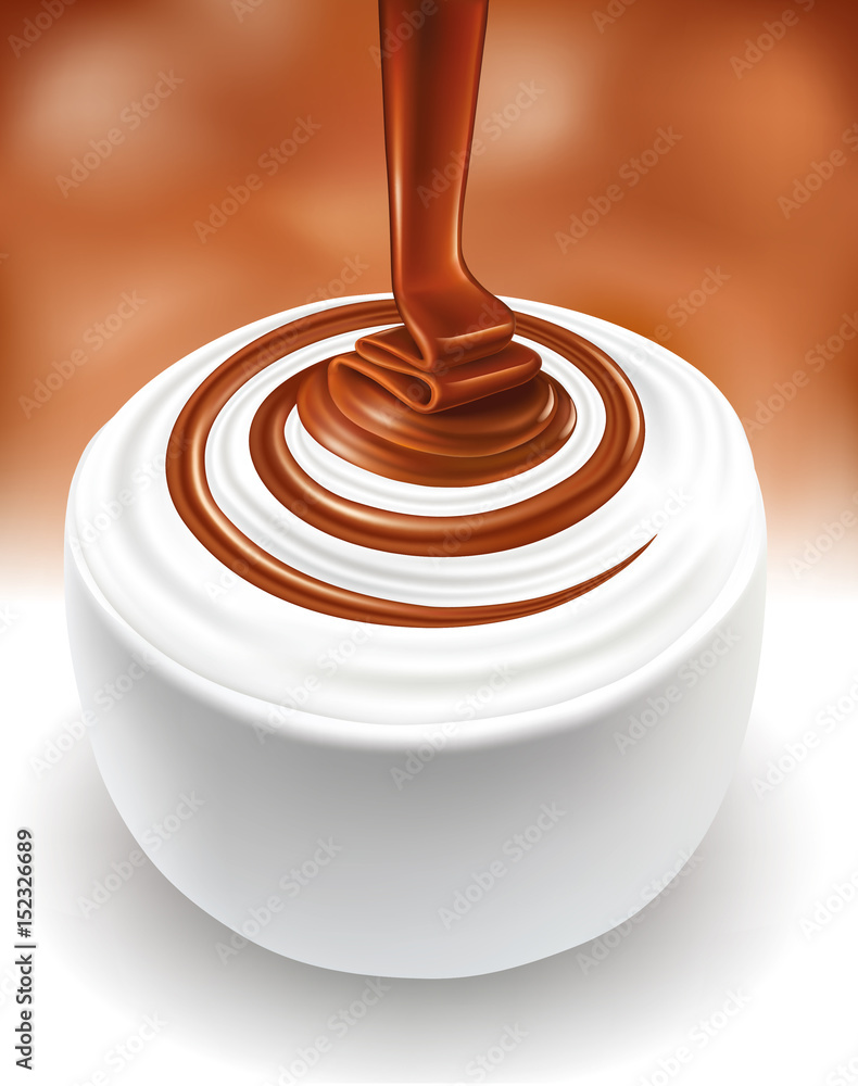 Milk swirl with chocolate candy Milk swirl with chocolate candy