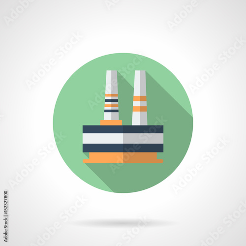 Steelworks plant flat round vector icon