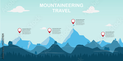 time to mountaineering adventure and travel. vector illustration. photo
