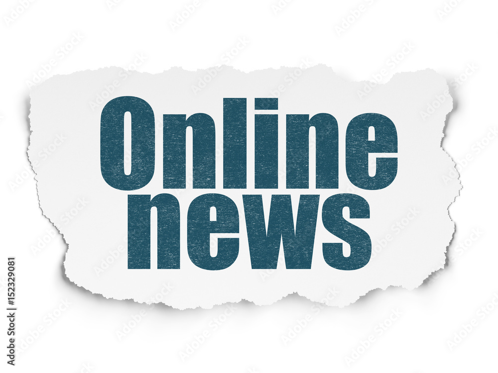 News concept: Online News on Torn Paper background News concept: Online News on Torn Paper background