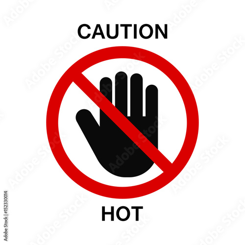 No touch sign, vector caution sign with hand palm.