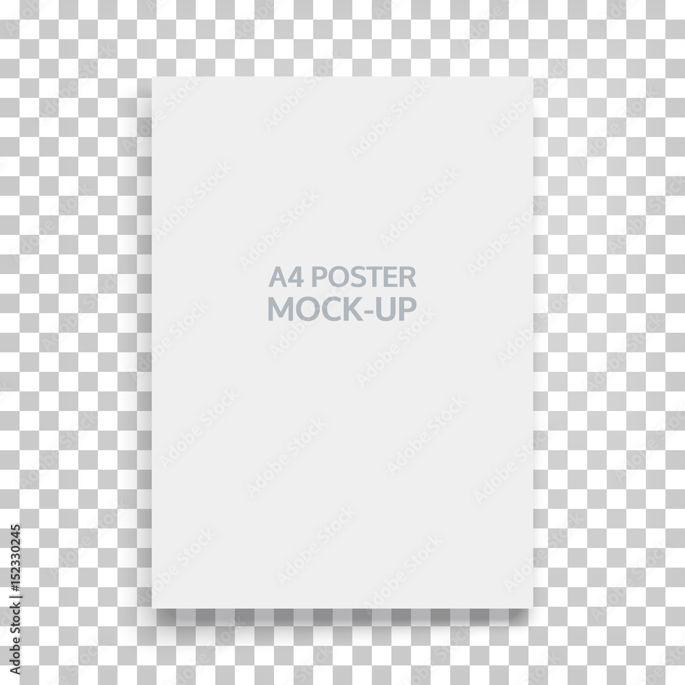 A4 sized mockup of a landscape-oriented magazine or catalogue. Blank sheet of paper. Element for advertising and promotional message. 3d vector illustration for your design.
