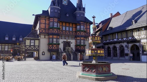 Wernigerode Marktplatz mit Rathaus Harz Deutschland