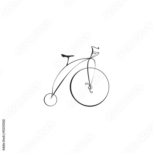 Black Bicycle Isolated on a White Background