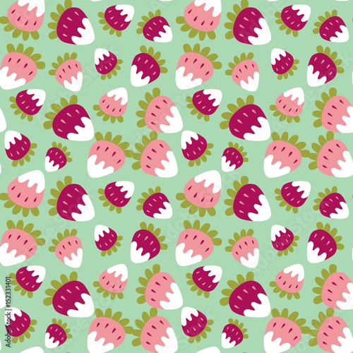 Seamless background of a sweet strawberry