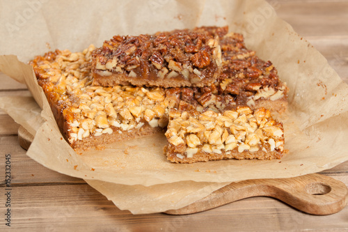 Home Baked Nut Bars With Cashew, Pecan, Honey.