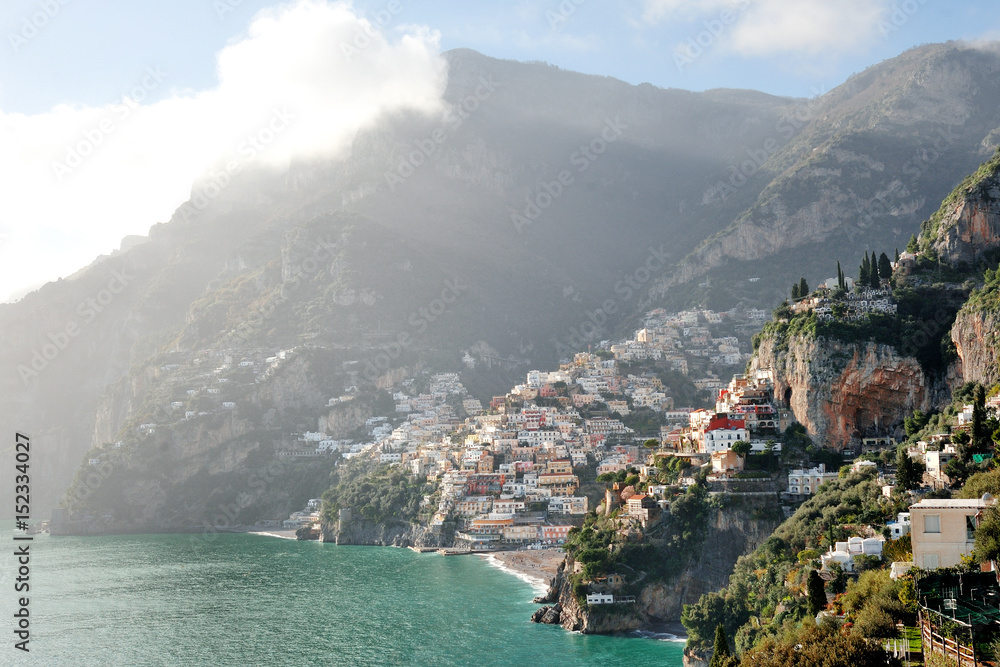 Positano and Amalfi coast panoramic view, Italy